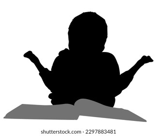 Young boy reading a book vector illustration,concept vector illustration