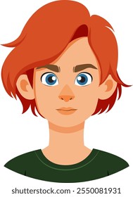 A young boy with red hair