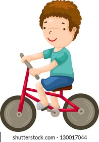 young boy riding a bicycle