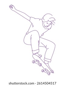 Young boy riding skateboard at skatepark