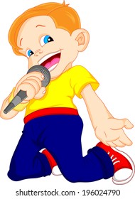 young boy singing