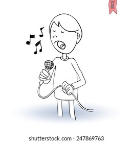 Junge singt