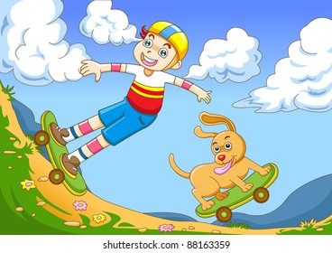the young boy in skateboarding