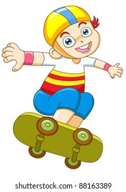 the young boy in skateboarding