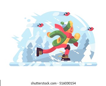 Young boy skating