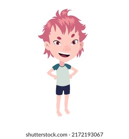 Young boy smiling character suitable for animation
