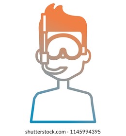young boy with snorkel