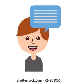 young boy speech bubble conversation talk