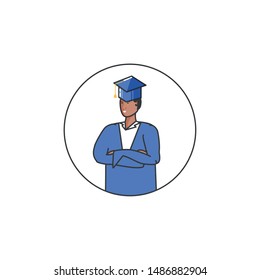 young boy student graduated character