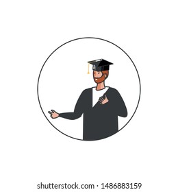 young boy student graduated character