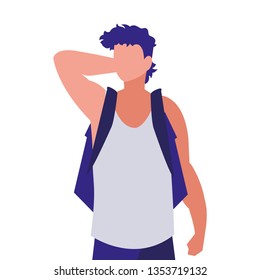 young boy student modeling