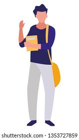 young boy student modeling