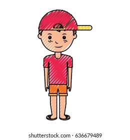 young boy with summer fashion