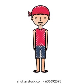 young boy with summer fashion