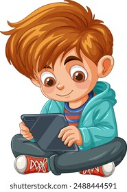 Young boy using a digital tablet