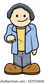 Young Boy - Vector Cartoon Illustration