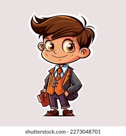 Young boy. Vector graphics. Illustration for a child. Smiling, cheerful young boy.