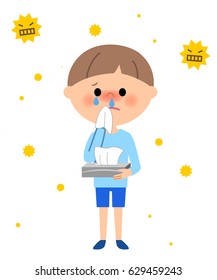 Young boy,Hay fever