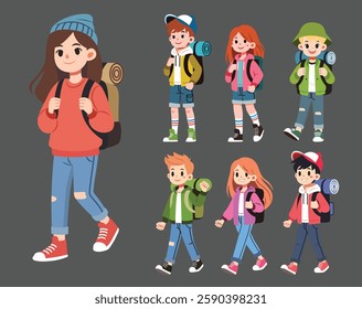 Young Boys and Girls Go Camping