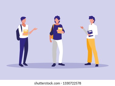 young boys modeling with notebooks