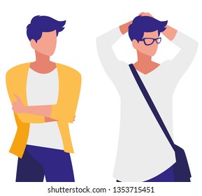 young boys with pose of modeling