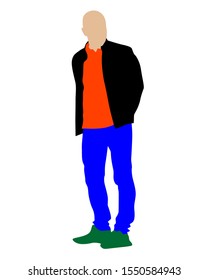 Young boys in street clothes on white background