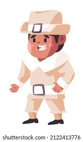 Young boys wearing explorer traditional old style europe with hats and boots character fun happy character