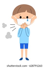 Young boy,To cough