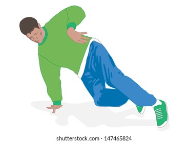 Young break dancer performance: footwork