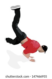 Young break dancer performance: power moves