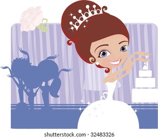 Young Bride throwing flowers on her special day