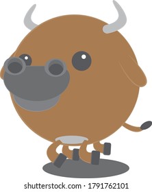 
a young brown bull was seen running casually and full of confidence