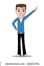 Young brown modern pointing man