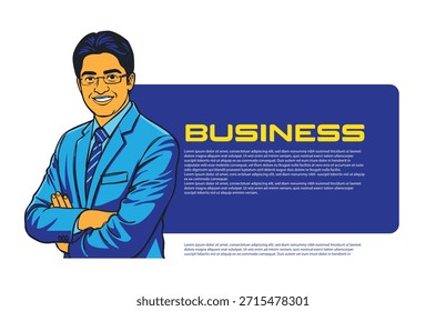 young business boy vector illustration