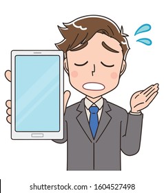 Young business man.He has a smartphone.