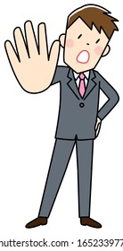 A young business man making stop gesture with his hand