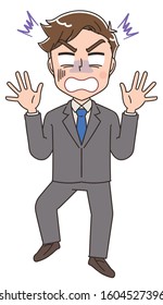 Young business man.He is shocked.