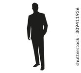 Young business man silhouette