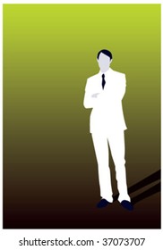 Young Business Man Standing Confidently