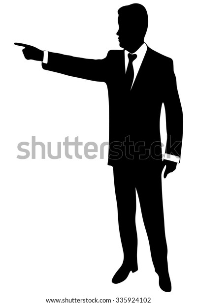 Young Business Man Suit Pointing His Stock Vector (royalty Free) 335924102