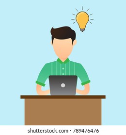young business man using  laptop