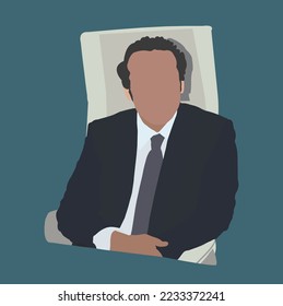 Young business man vector avatar art .This is an editable and printable vector file.