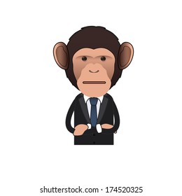 Young Business monkey over isolated background. Vector design. 