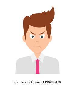 
A young business professional with anger expressions
