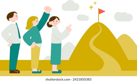 A young business team that sets goals and is goal oriented