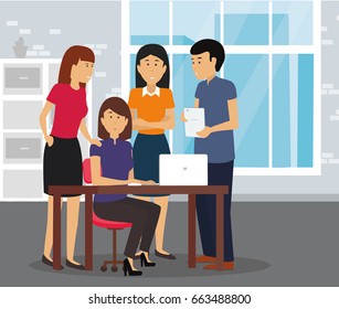 Meeting Office Coworker Illustration Concept Stock Vector (Royalty Free ...