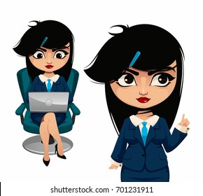 Young business woman with laptop in a chair