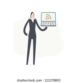young business woman using rss