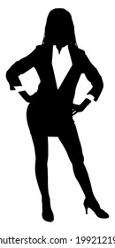 Young business woman, vector