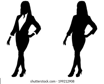 Young business woman, vector